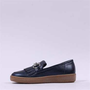 Marco Moreo Berlino Gumsole Link Slip On - Navy Leather